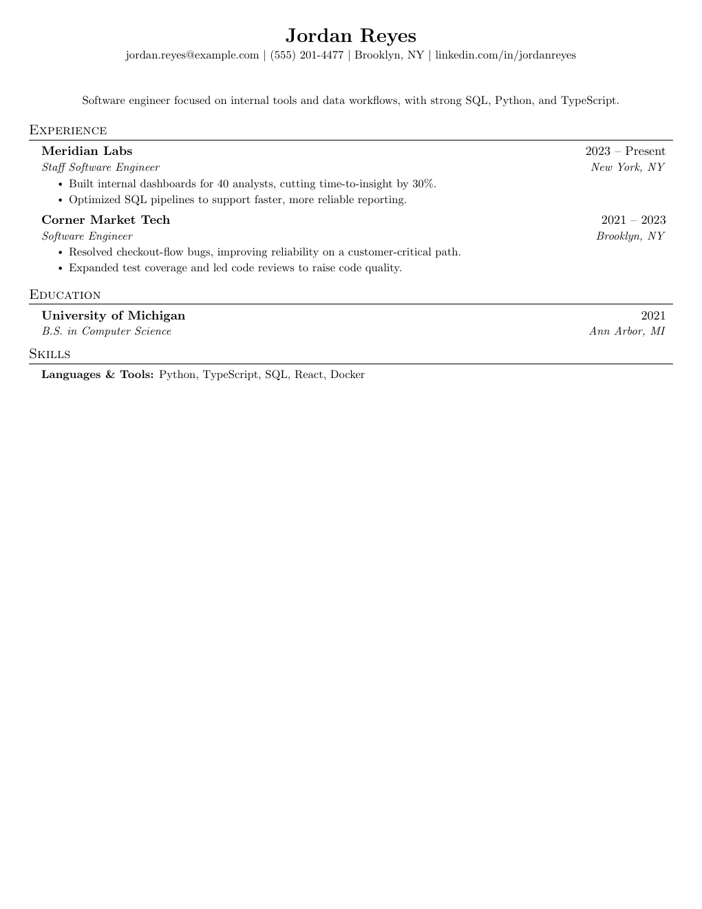 The Classic resume template