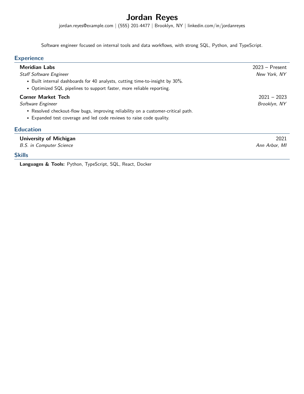 The Modern resume template